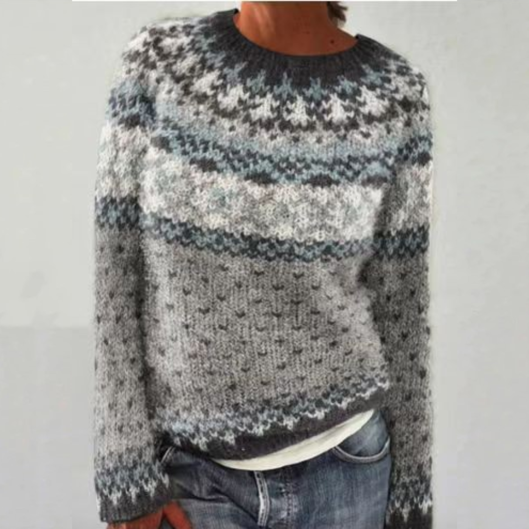 Amelie Fair Isle Yoke Crew Neck Sweater