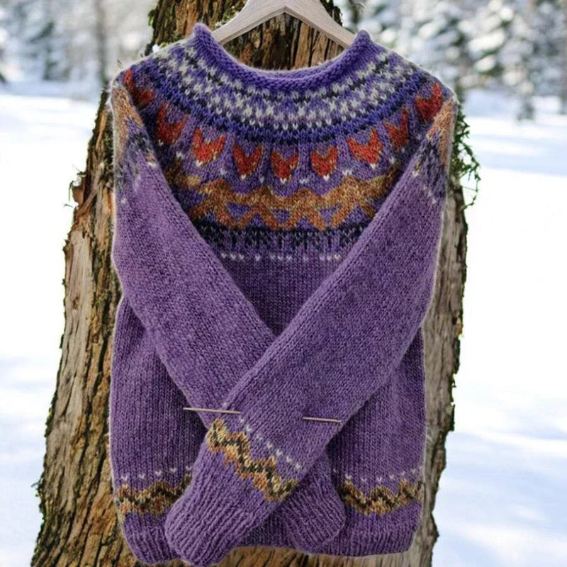 Astrid Fair Isle Yoke Crew Neck Sweater