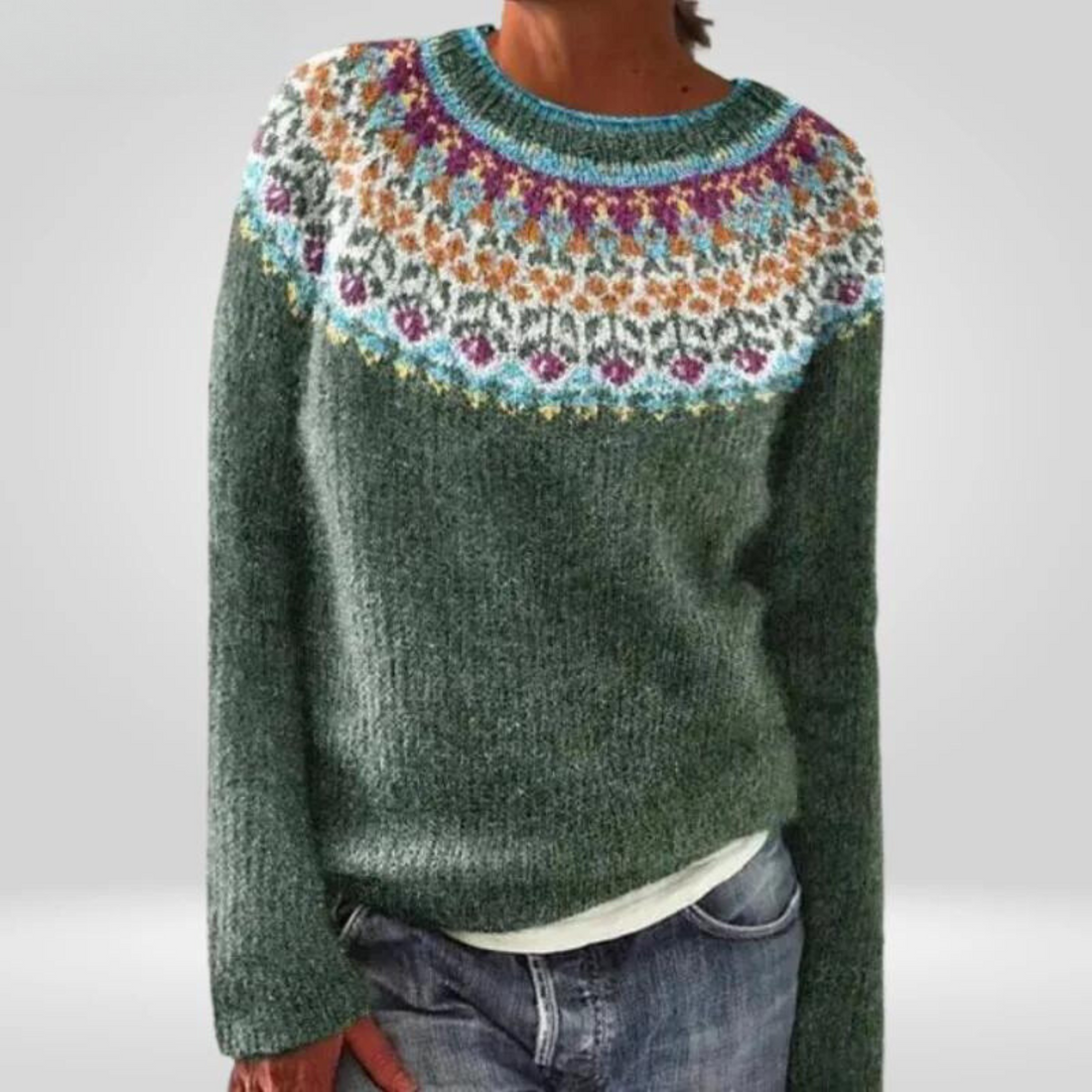 Colette Fair Isle Crew Neck Sweater