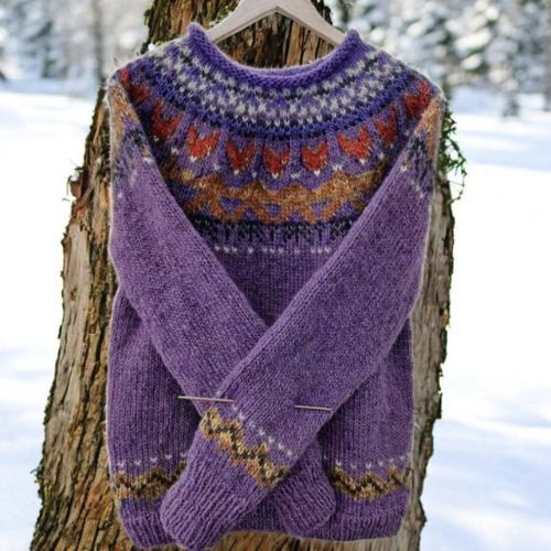 Elin Fair Isle Yoke Crew Neck Sweater
