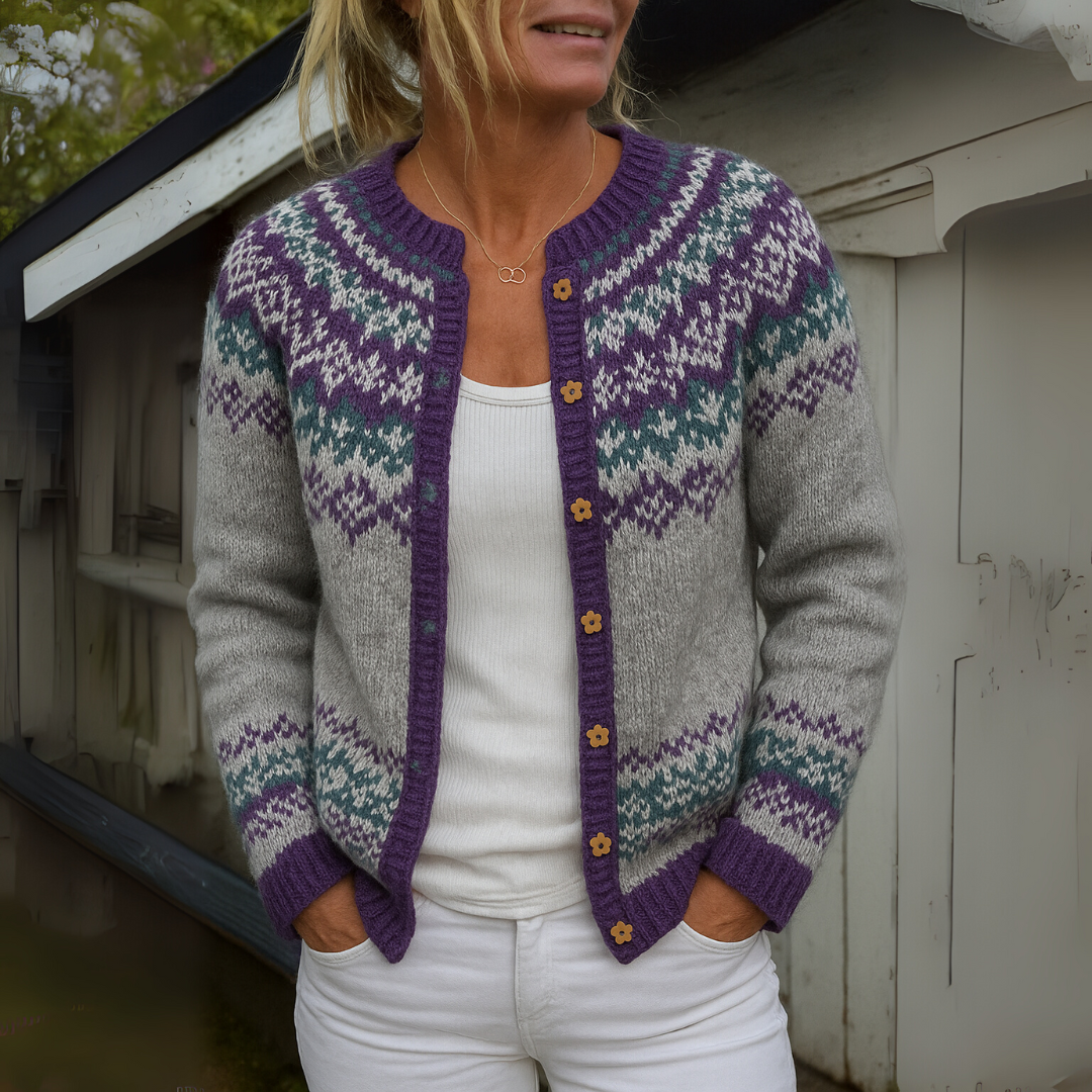 Elowen Fair Isle Crew Neck Cardigan