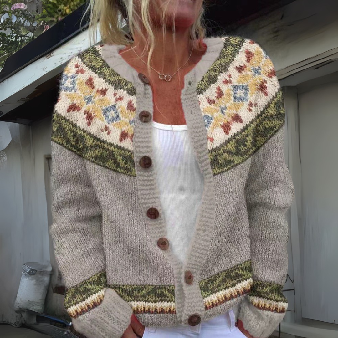 Ines Fair Isle Button Front Cardigan