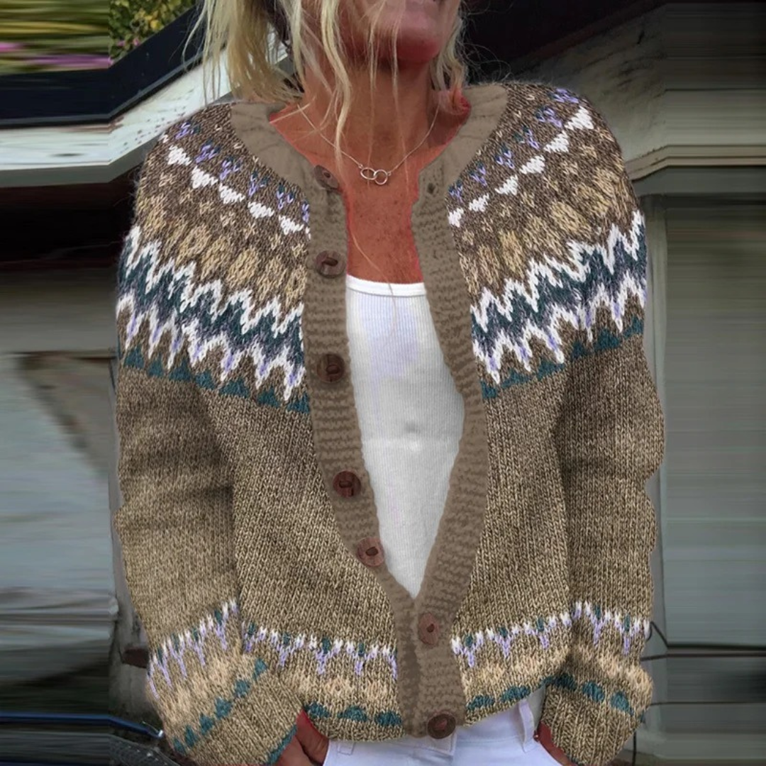 Kitty Fair Isle Button-Front Cardigan