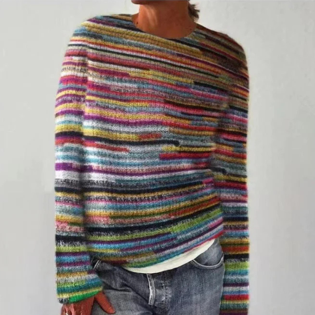 Margot Colorful Striped Crew Neck Sweater