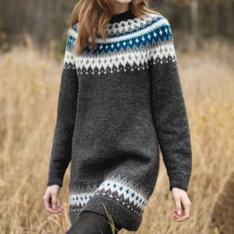 Rosa Nordic Fair Isle Crew Neck Sweater