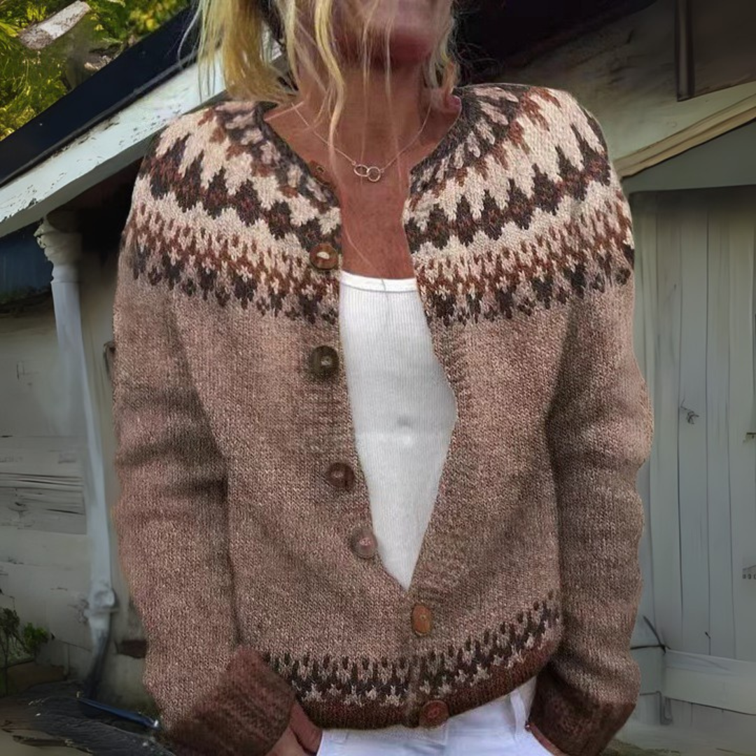 Tilda Fair Isle Yoke Button Cardigan
