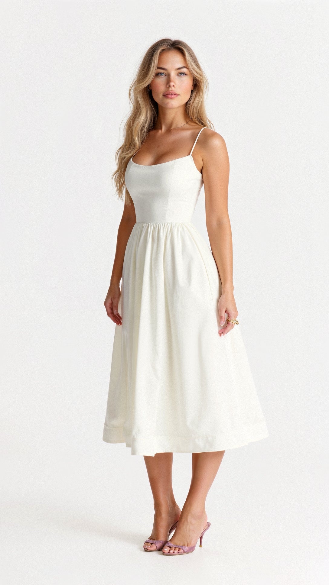 Women's Spaghetti Strap Summer Dress | Midi