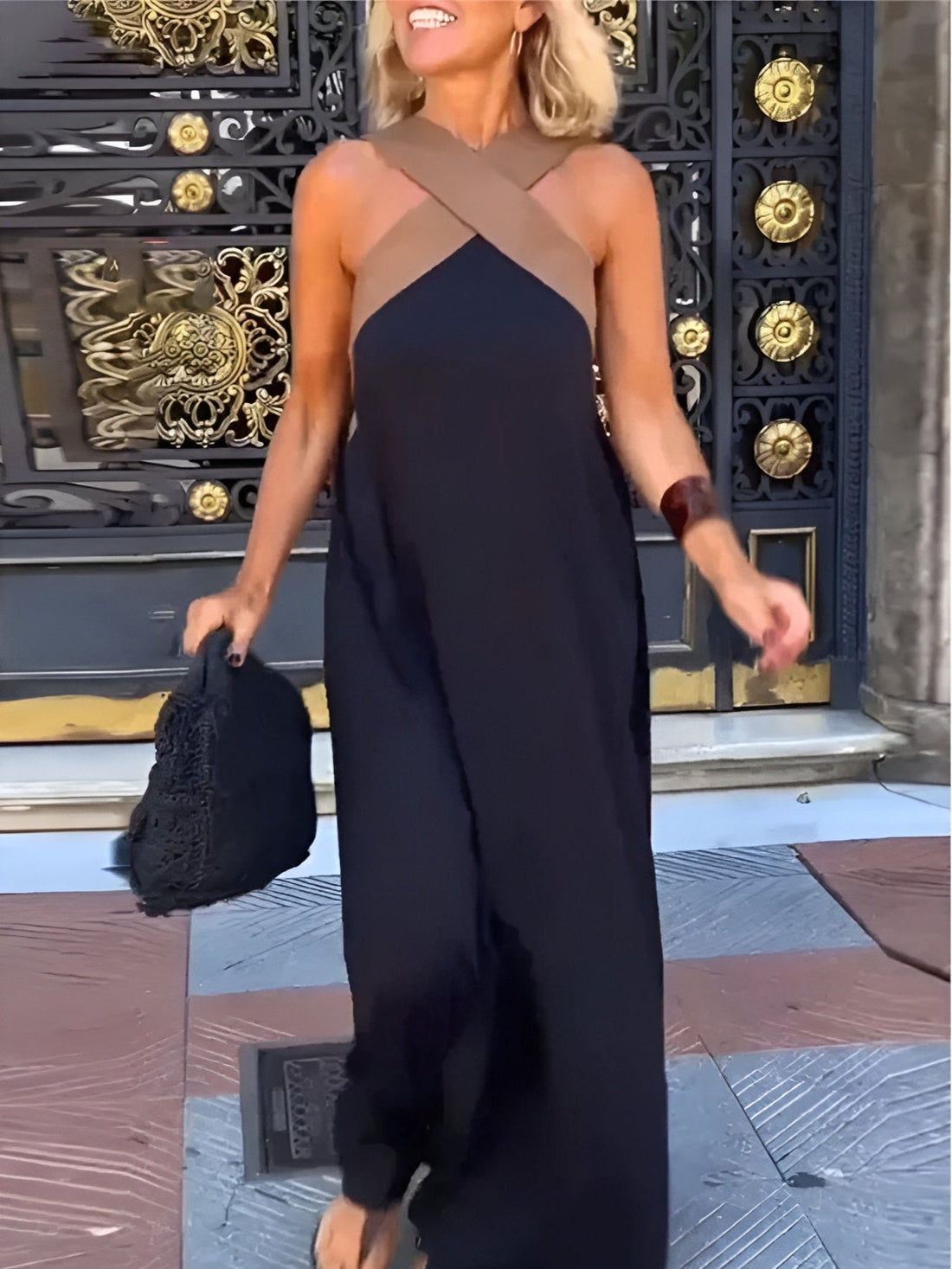 Women's Criss Cross Halter Dress | Maxi