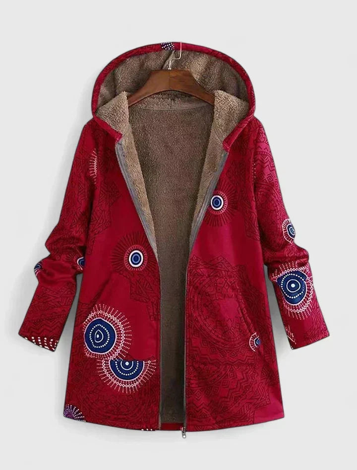 Gabrielle Zip-Up Hooded Printed Jacket