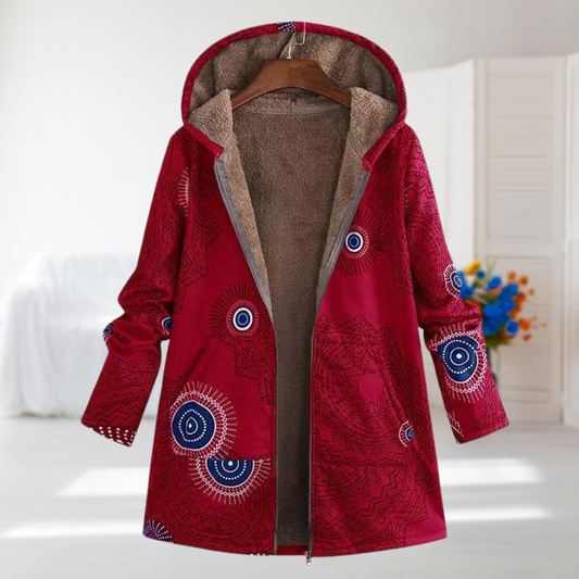 Ramona Long Sleeve Printed Hooded Coat