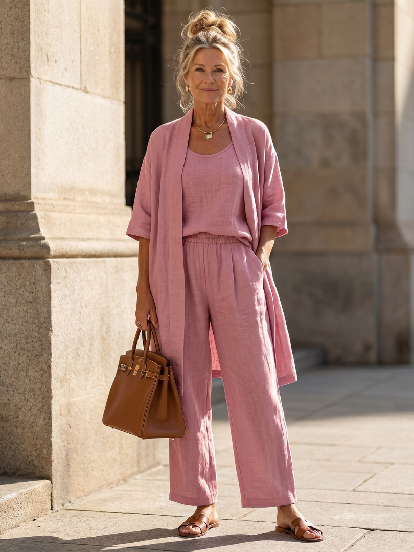 Women's Relaxed Wide-Leg Co-ord Set | Three-Piece