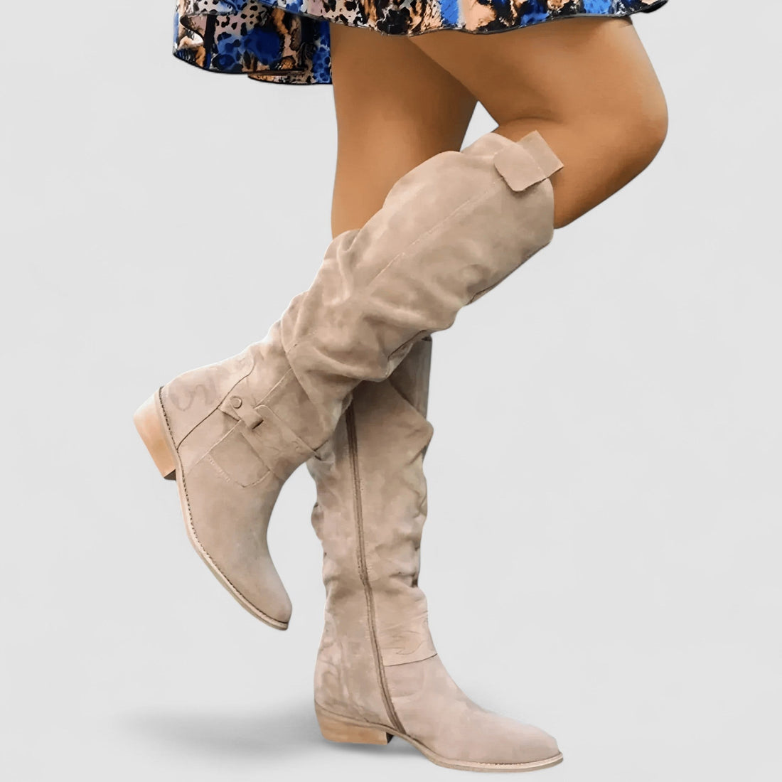 Women's Slouch Knee High Boots | Block Heel