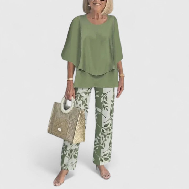 Women's Two Piece Pants Set | 3/4 Sleeve