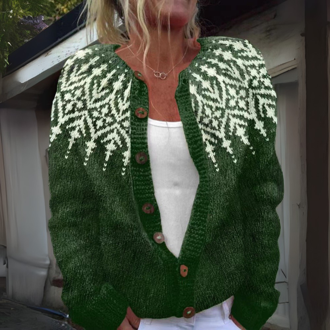 Anthea Fair Isle Crew Neck Cardigan
