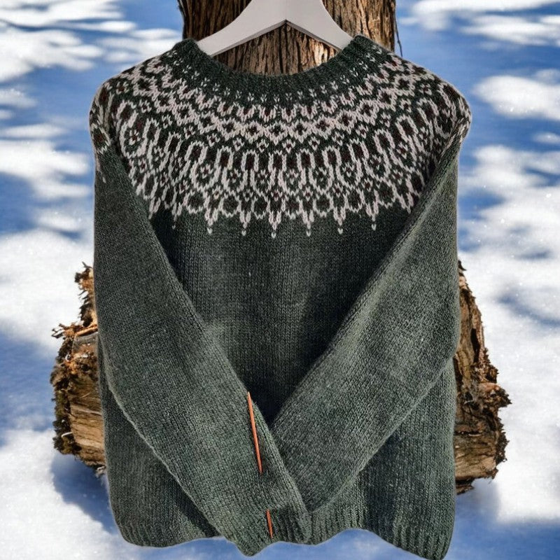 Clara Fair Isle Yoke Crew Neck Sweater