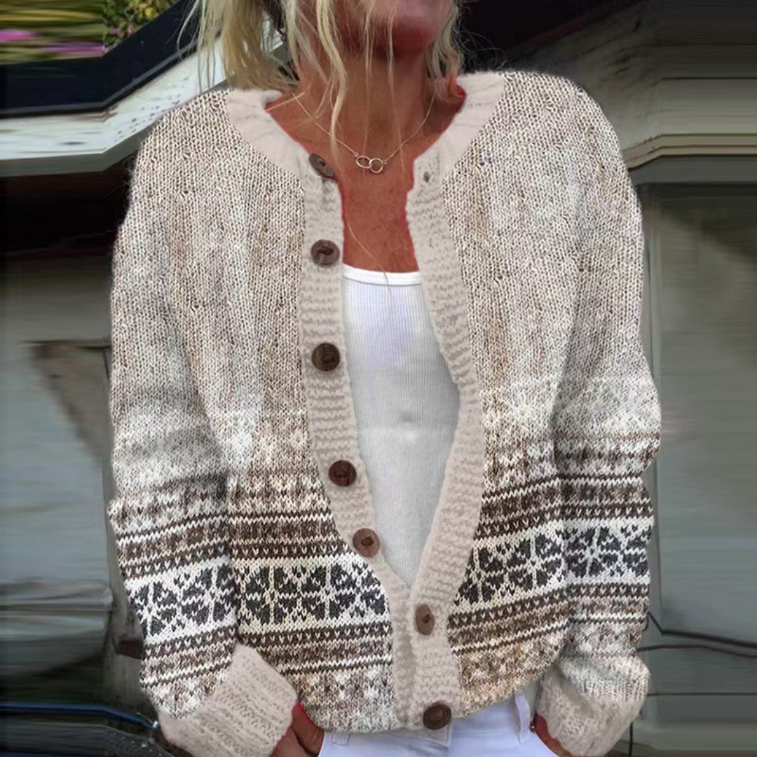 Elspeth Fair Isle Button Front Cardigan
