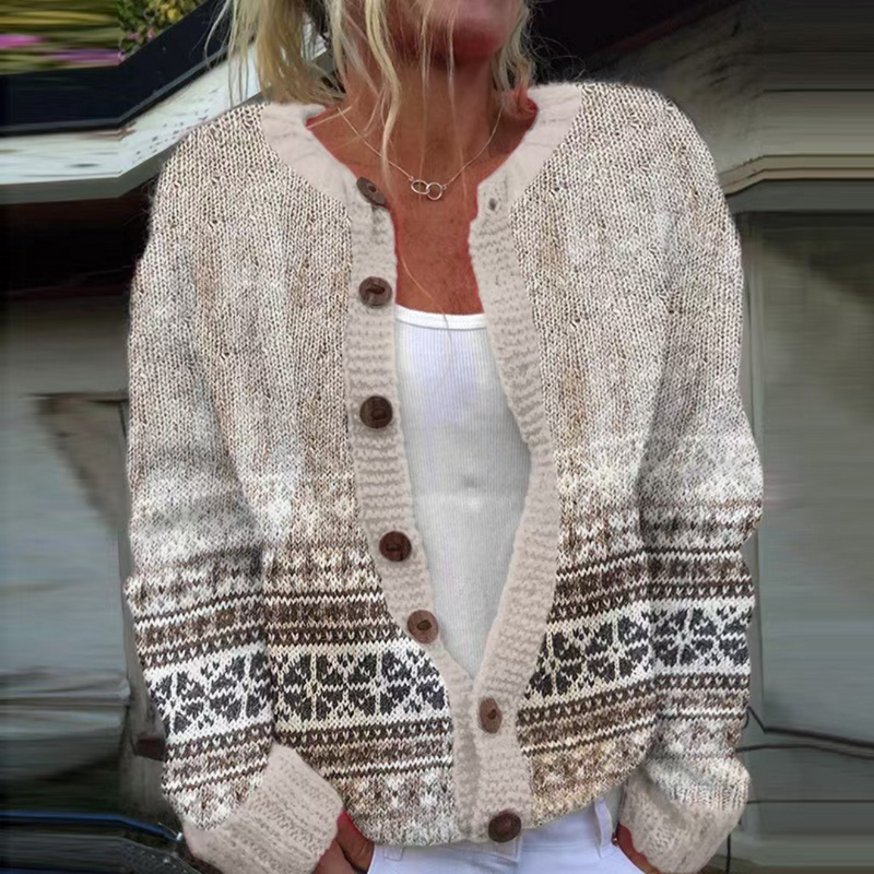 Elspeth - Fair Isle Button Front Cardigan