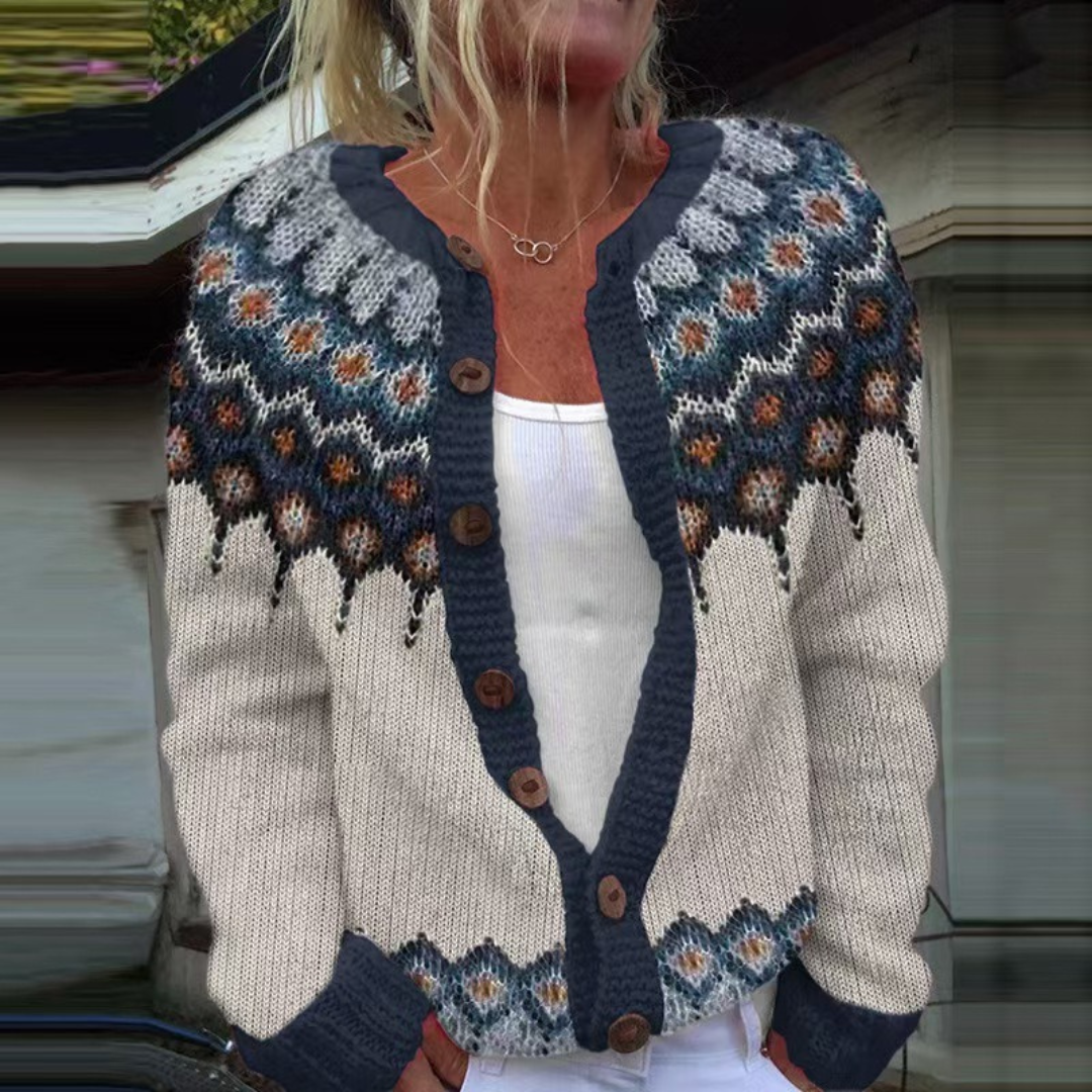 Faye Fair Isle Button Front Cardigan