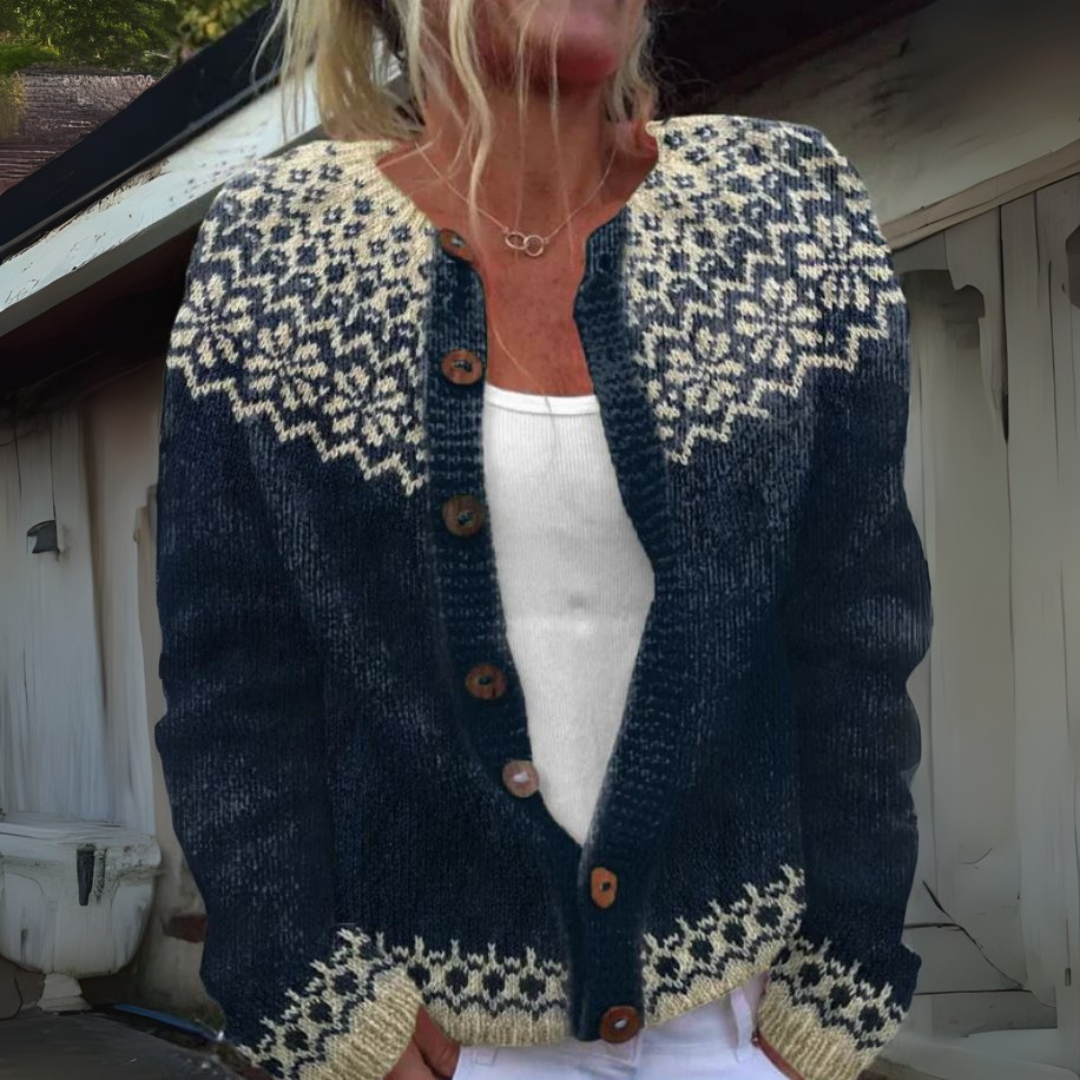 Fiona Fair Isle Nordic Button Cardigan