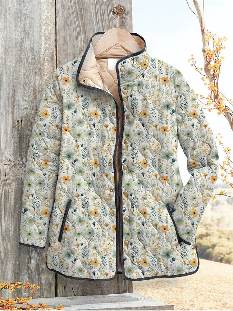 Giulia Floral Quilted Stand Collar Jacket