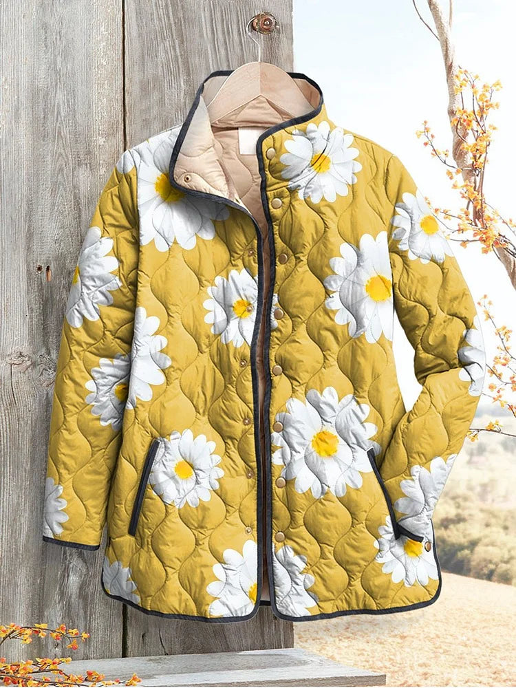 Hermione Floral Quilted Stand Collar Jacket