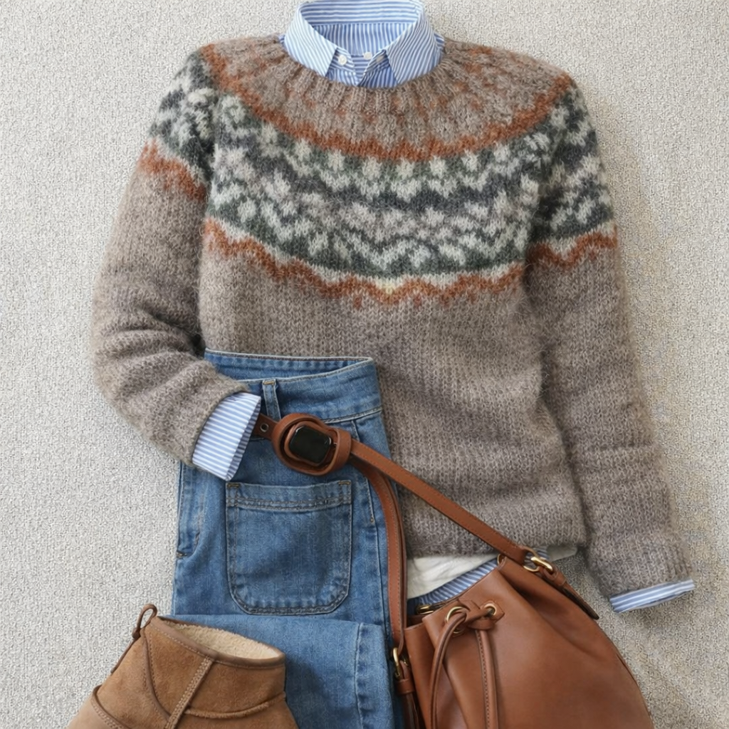 Kaia Fair Isle Crew Neck Sweater