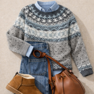 Lovisa Fair Isle Yoke Crew Neck Sweater
