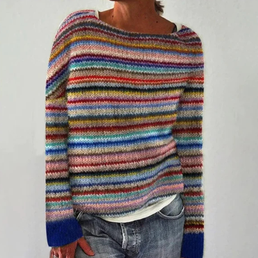 Marisol Striped Boat Neck Sweater