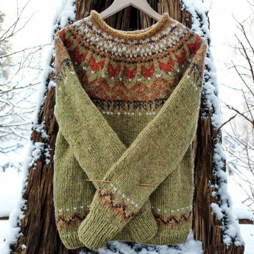 Ottoline Fair Isle Yoke Crew Neck Sweater