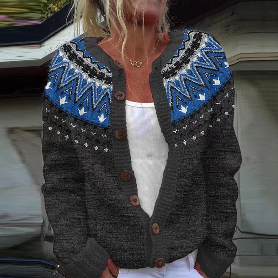 Polly Fair Isle Button Front Cardigan