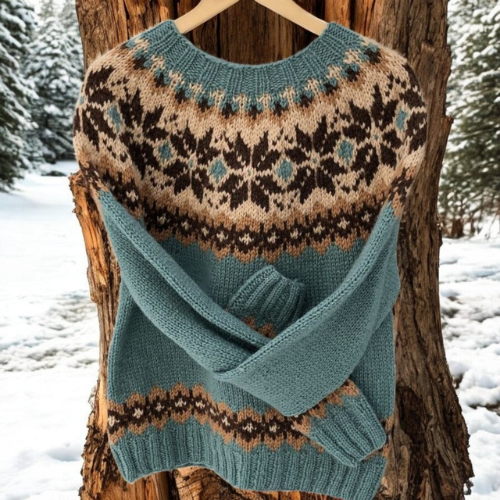 Sigrid Fair Isle Snowflake Yoke Sweater