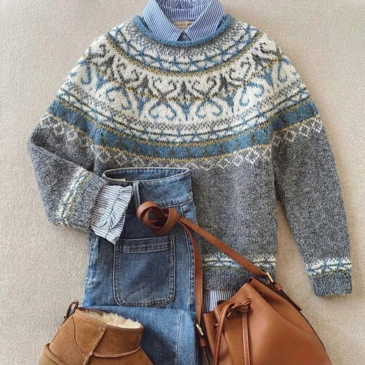 Solvej Fair Isle Crew Neck Sweater