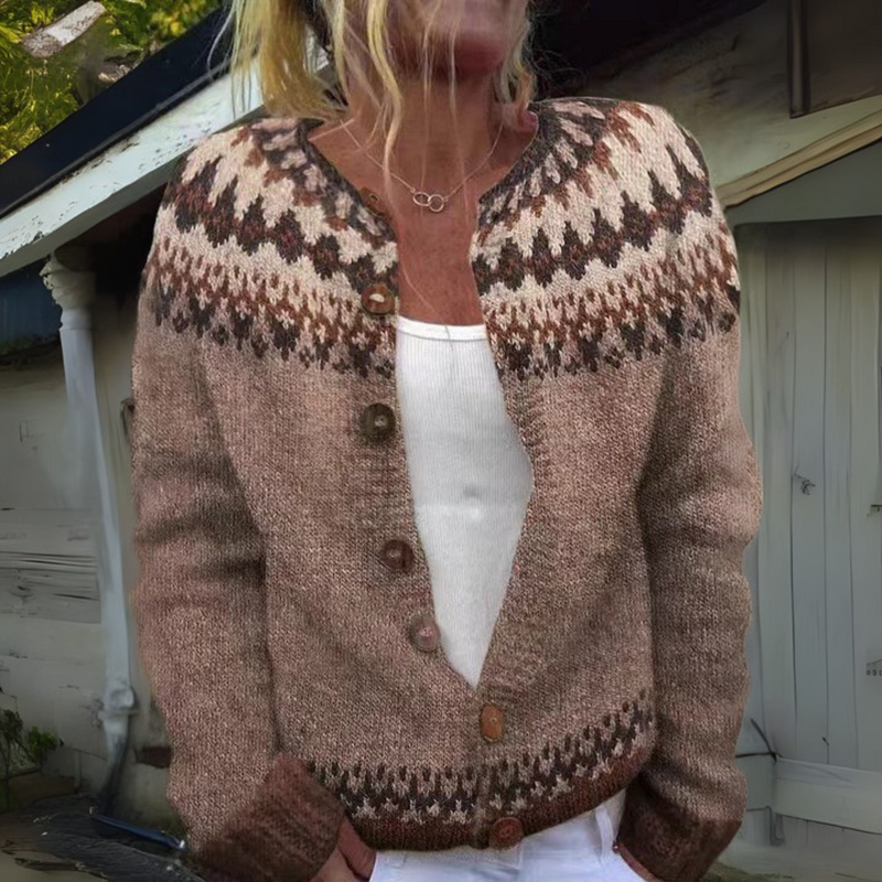 Tilda - Fair Isle Yoke Button Cardigan