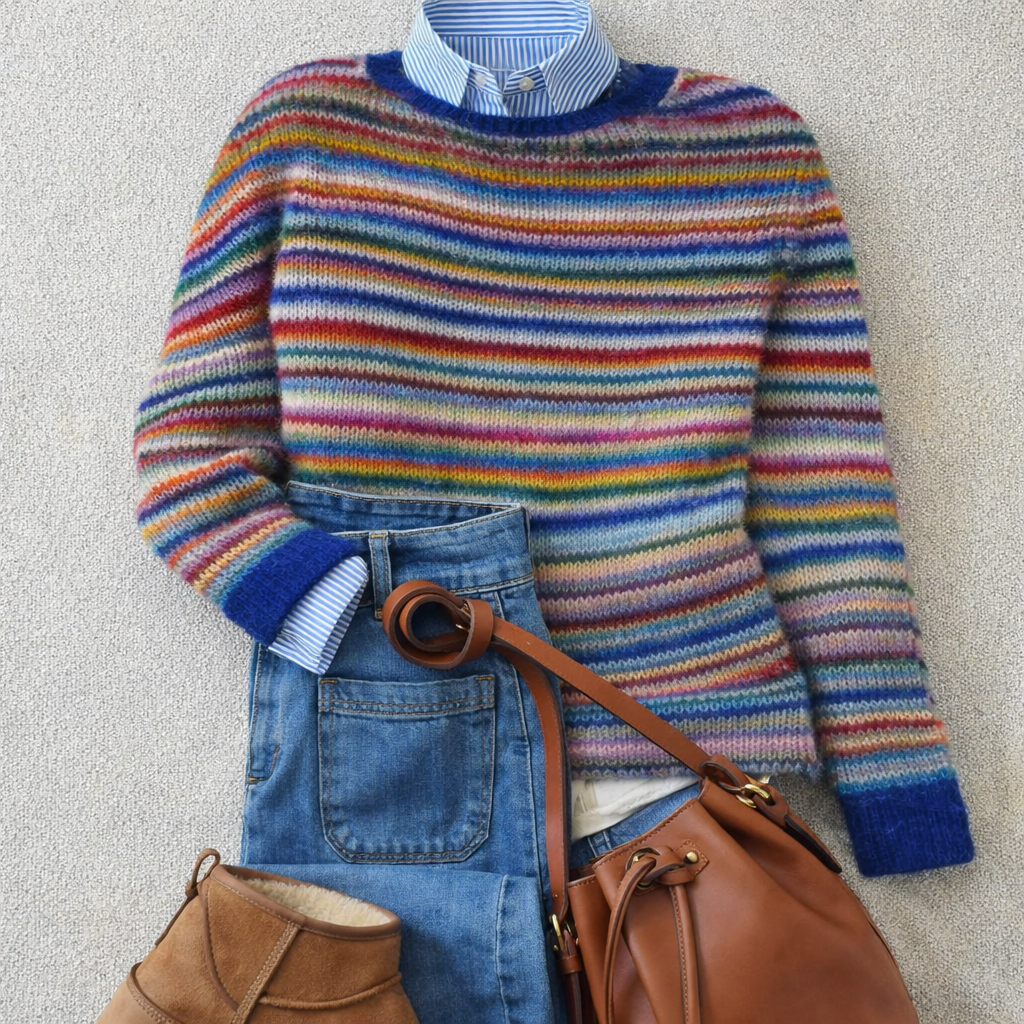 Verena Striped Crew Neck Sweater