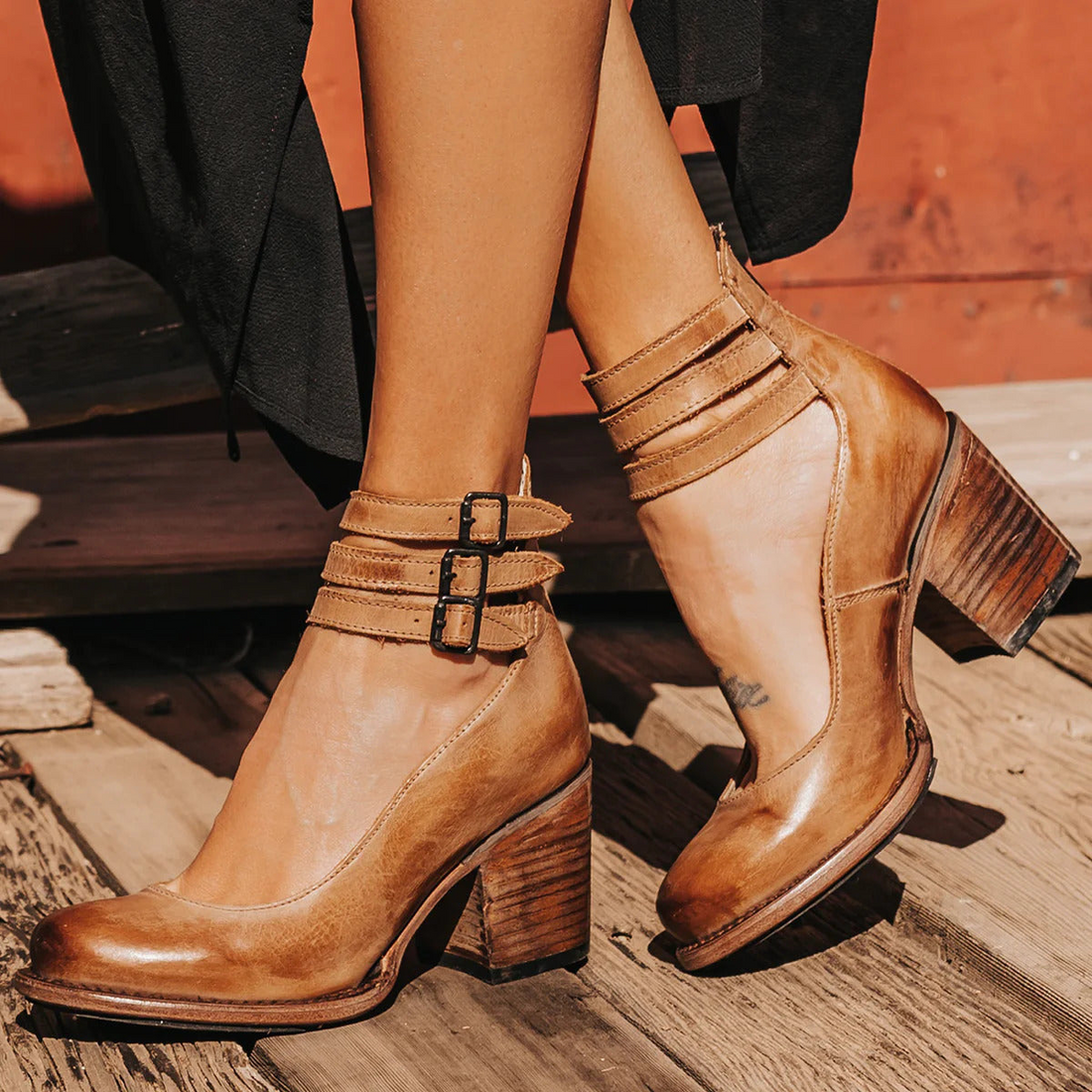 Women's Ankle Strap Heels | Closed Toe