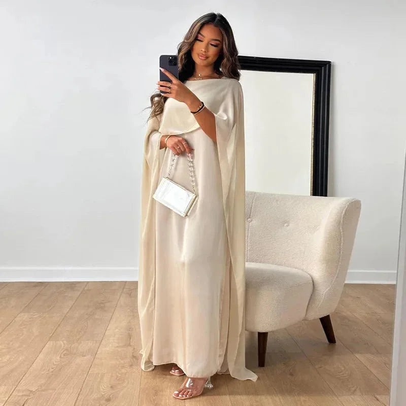Women's Boat Neck Cape Dress | Maxi