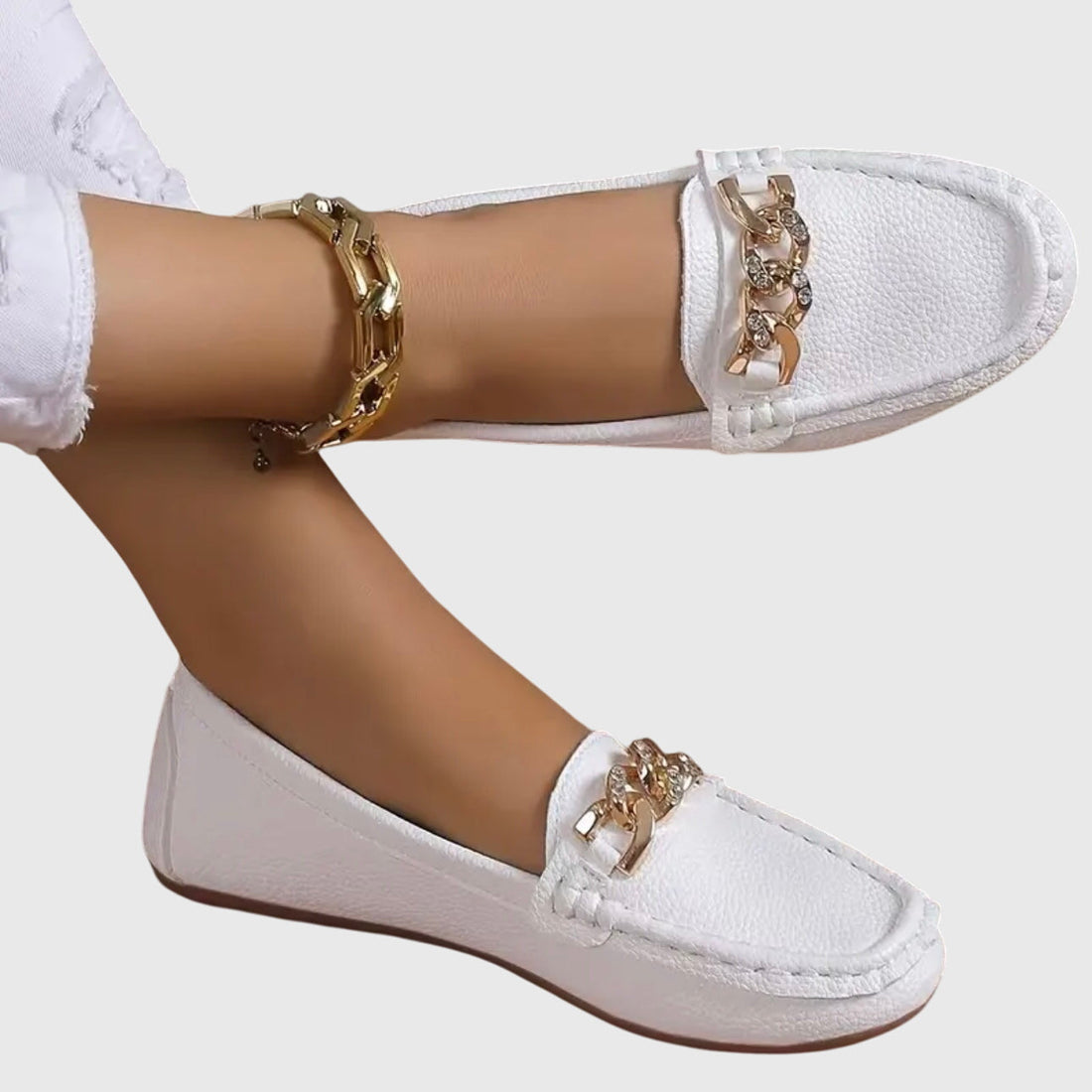 Women's Chain Detail Loafers | Round Toe