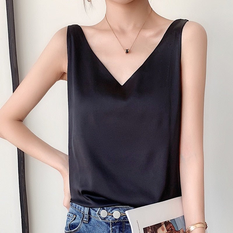 Women's Double V-Neck Tank Top | Sleeveless