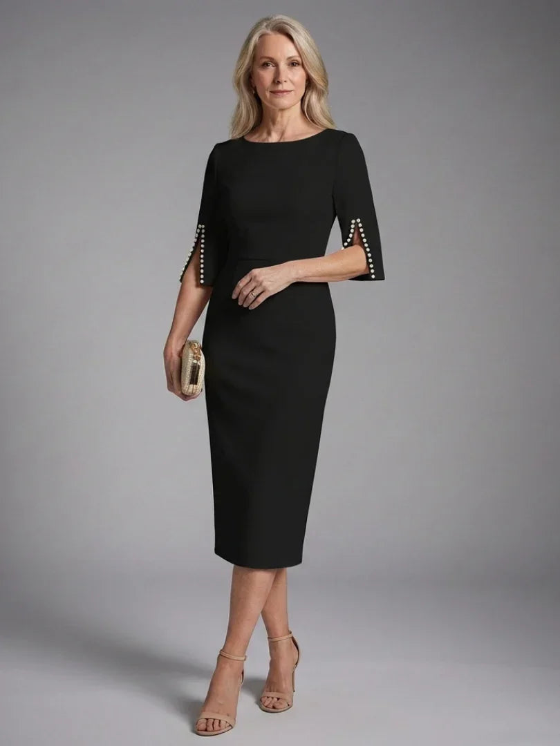 Women's Fitted Split Sleeve Dress | Midi