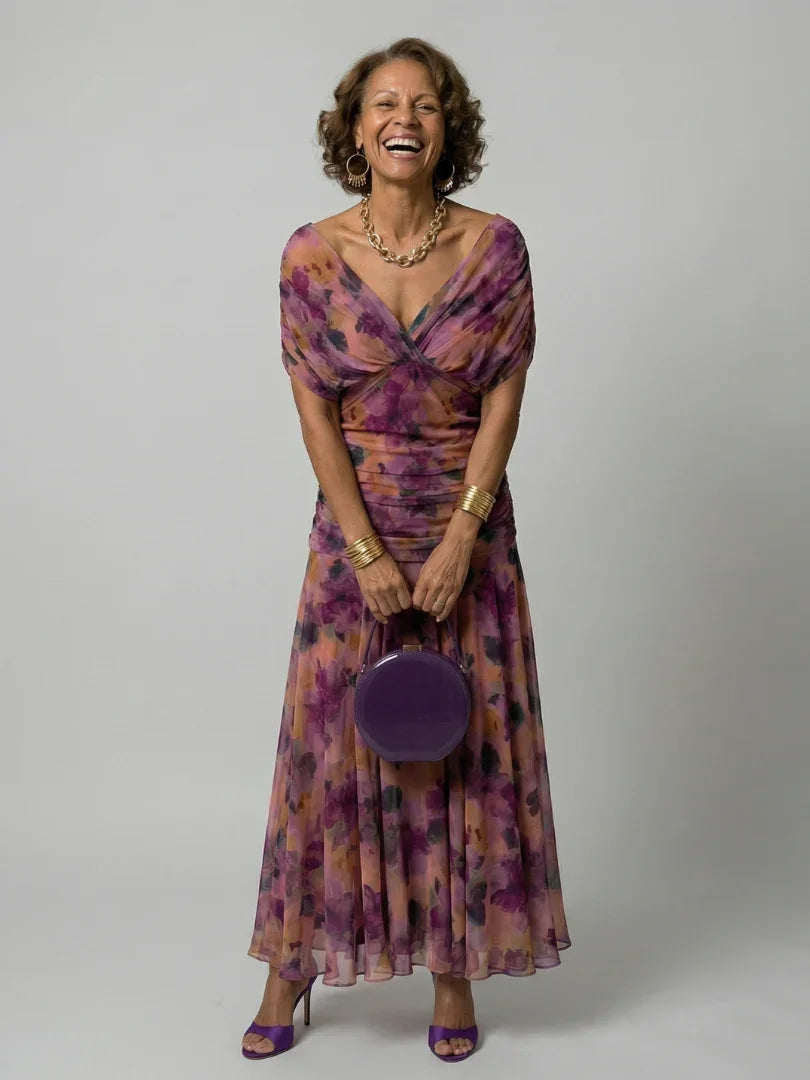 Women's Floral Off Shoulder Dress | Midi