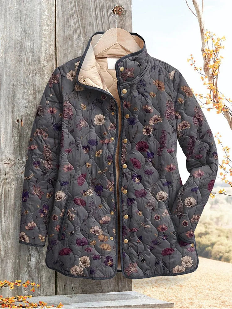 Janet Elegant Floral Quilted Jacket