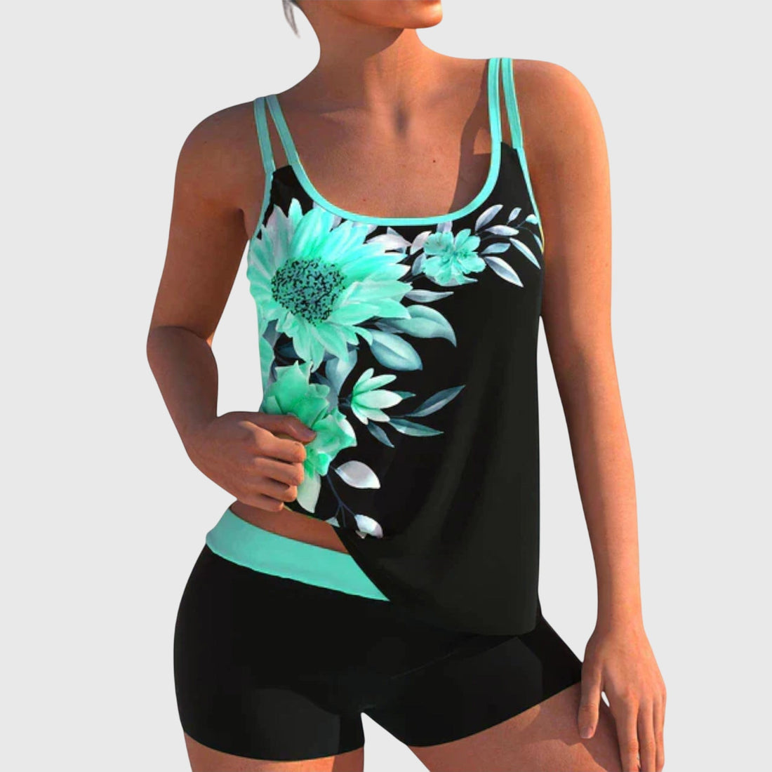 Women's Floral Tankini Set | Boyshorts
