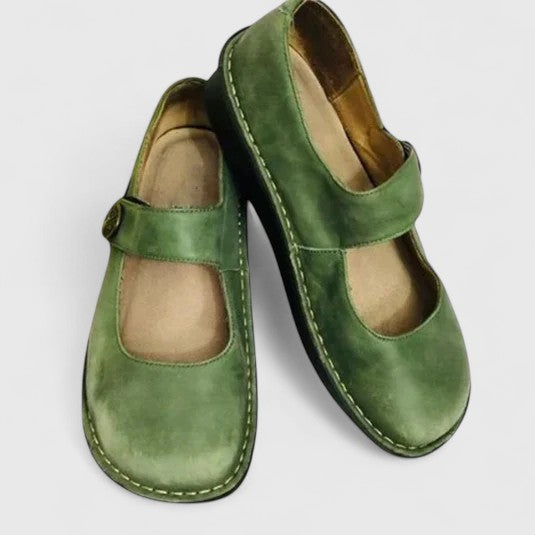 Women's Mary Jane Strap Flats | Round Toe