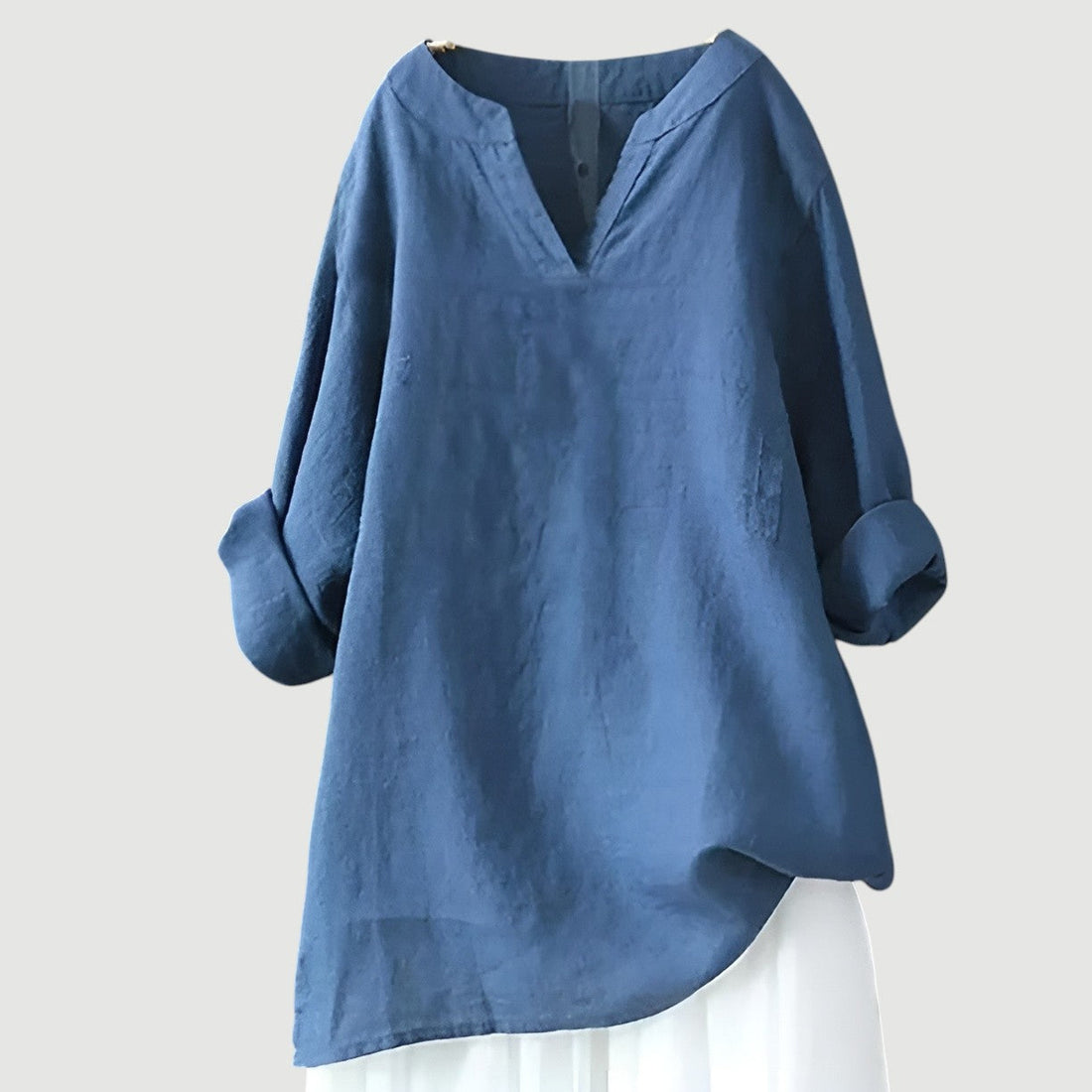 Women's Notch Neck Tunic Top | Long Sleeve