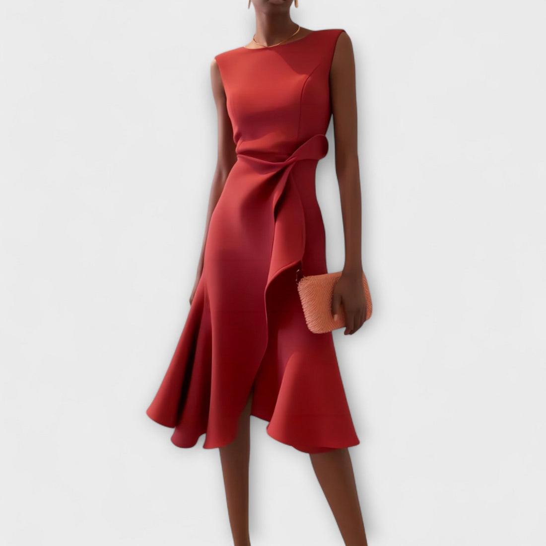 Women's Ruffle Cocktail Dress | Midi