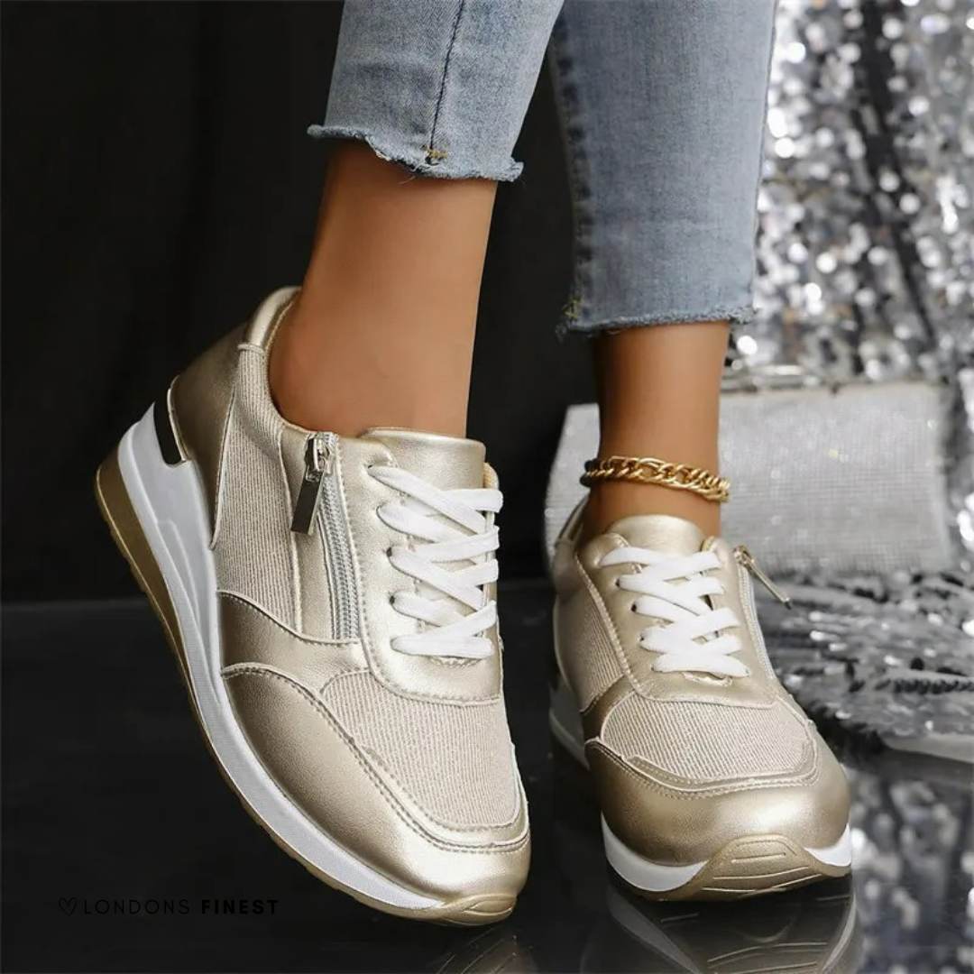 Women's Side Zip Wedge Sneakers | Low Top