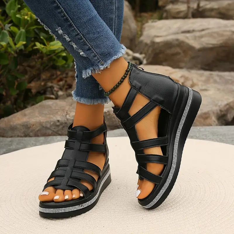 Women's Strappy Platform Sandals | Open Toe