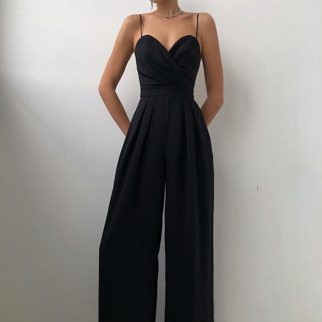 Women's Sweetheart Wide Leg Jumpsuit | Spaghetti Strap