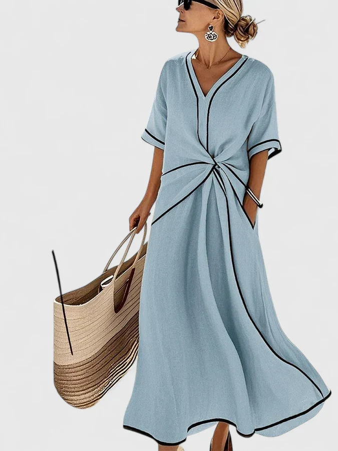 Women's Twist Front V-Neck Dress | Maxi