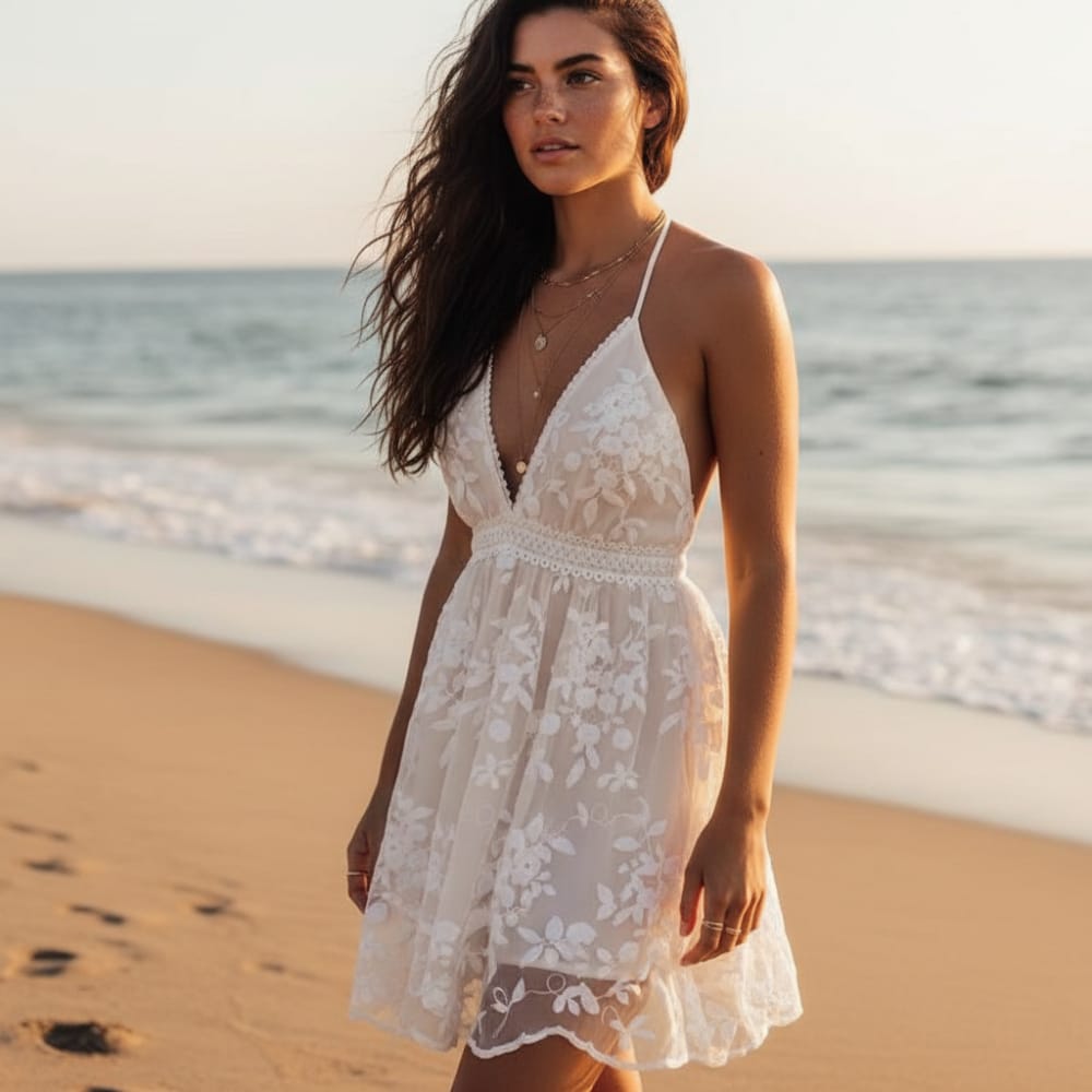 Women's V Neck Summer Dress | Mini